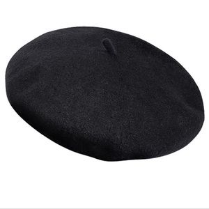 Authentic Basque French Beret Hat Black Top